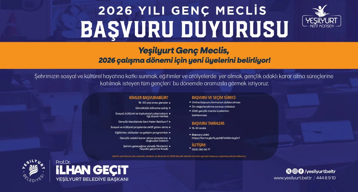 Yeşilyurt Genç Meclis 2026 Çalışma Dönemi İçin Yeni Üyelerini Arıyor