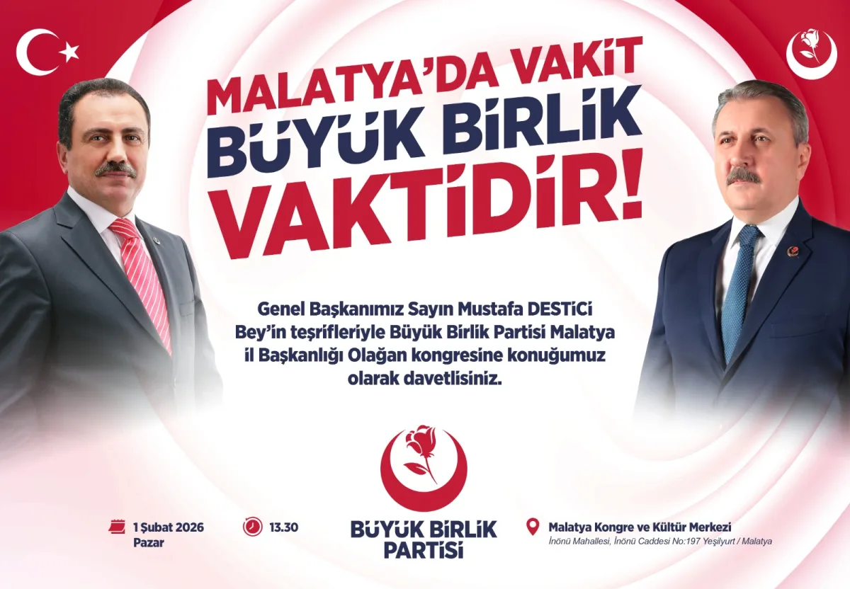 DESTİCİ 1 ŞUBAT’TA MALATYA’DA: MALATYA’YA AYRI BİR DEĞER