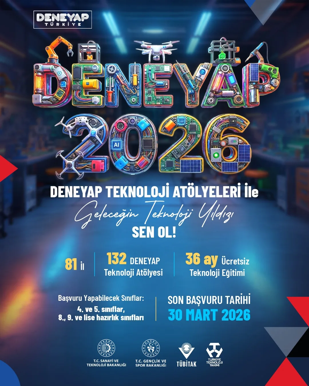 DENEYAP Türkiye, Geleceğin Teknoloji Yıldızlarını Arıyor; 2026 Başvuruları Devam Ediyor!