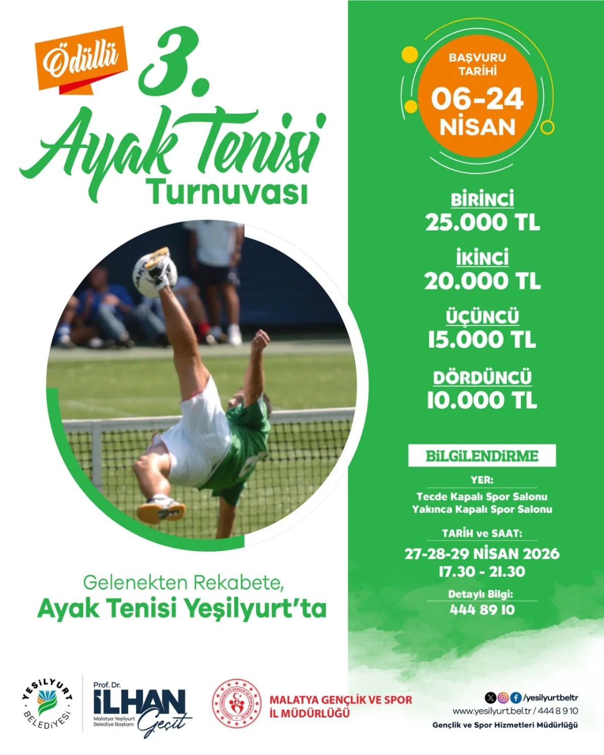 YEŞİLYURT BELEDİYESİ, 3. AYAK TENİSİ TURNUVASI DÜZENLİYOR