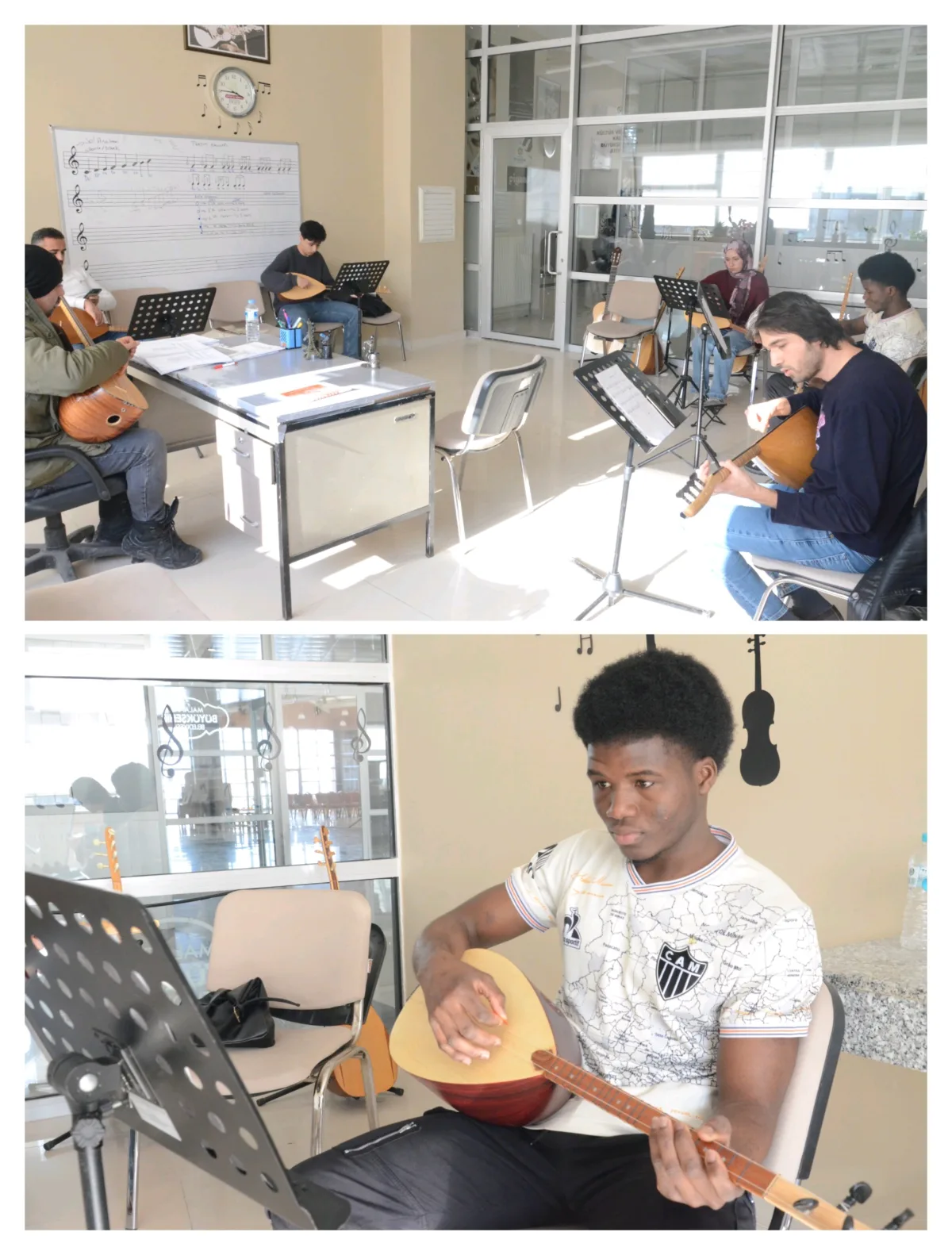 BÜYÜKŞEHİR’İN BAĞLAMA KURSU  AFRİKA’DAN GELEN ÖĞRENCİYE İLHAM OLDU