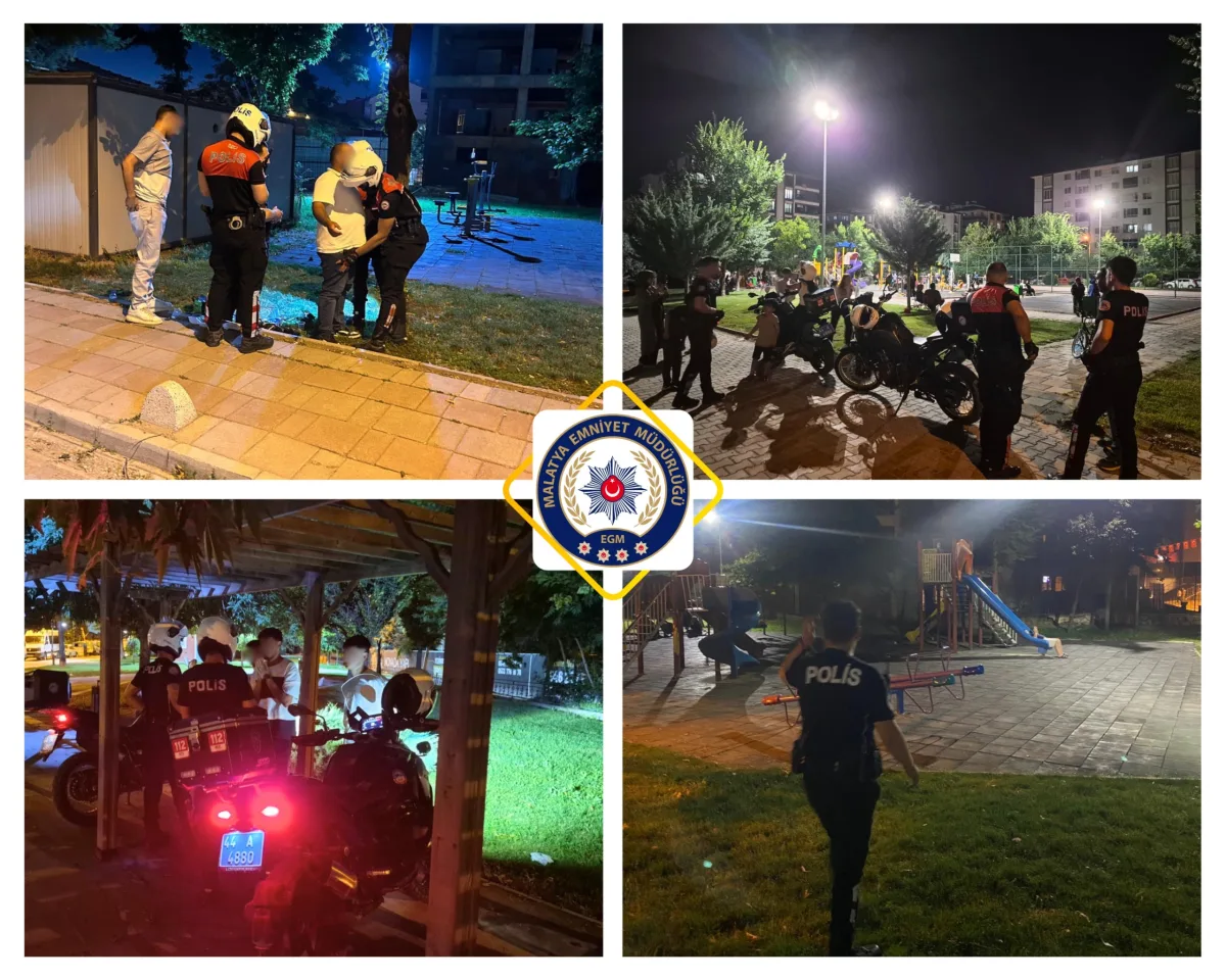 Malatya'da Polisten Park ve Bahçelerde Sıkı Denetim: 41 Şahıs Kontrol Edildi