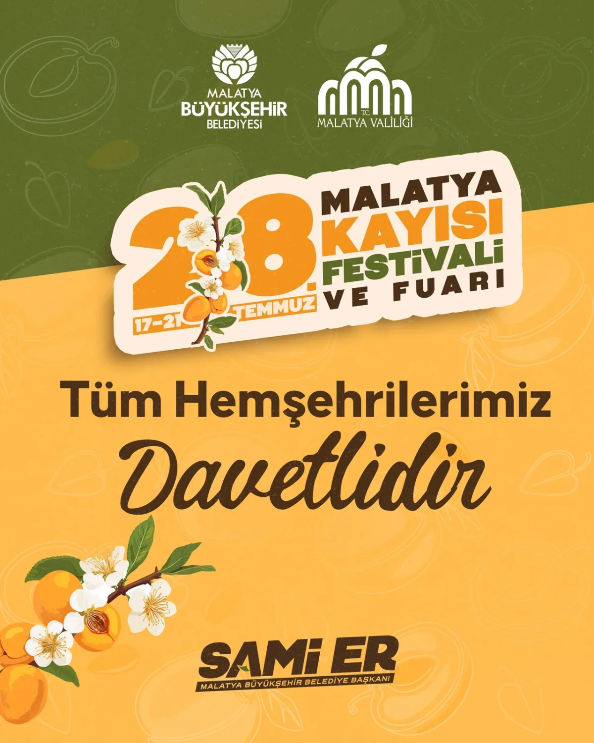 28. MALATYA KAYISI FESTİVALİ ve FUARI START ALIYOR 