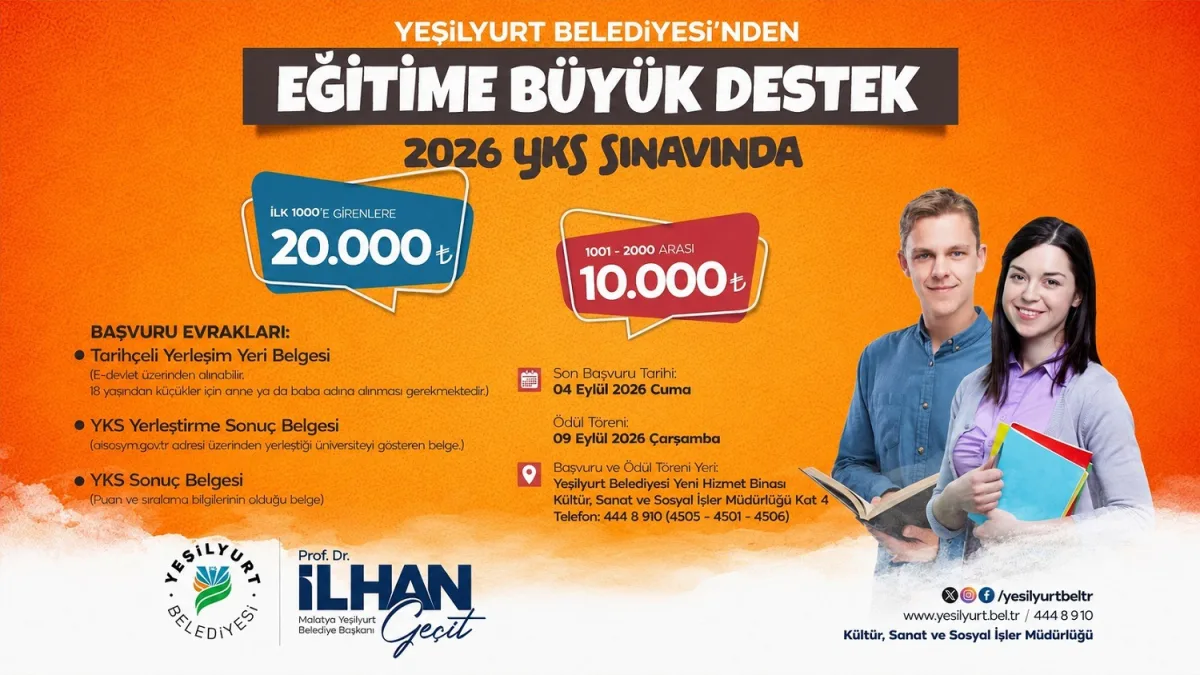 YEŞİLYURT BELEDİYESİNDEN EĞİTİME BÜYÜK DESTEK!