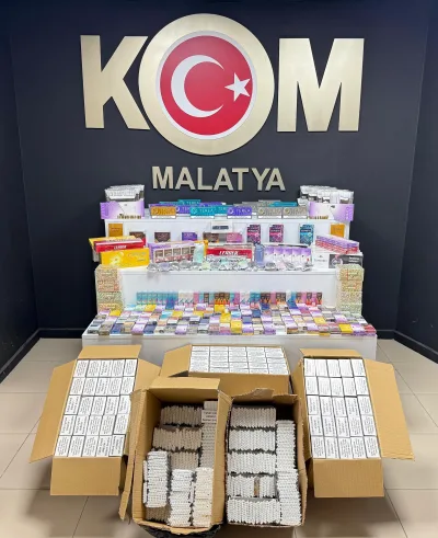 Malatya’da Kaçakçılık Operasyonu: Binlerce Bandrolsüz Ürün Ele Geçirildi