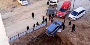 İnşaat Temeline Düşmekten Son Anda Kurtuldu